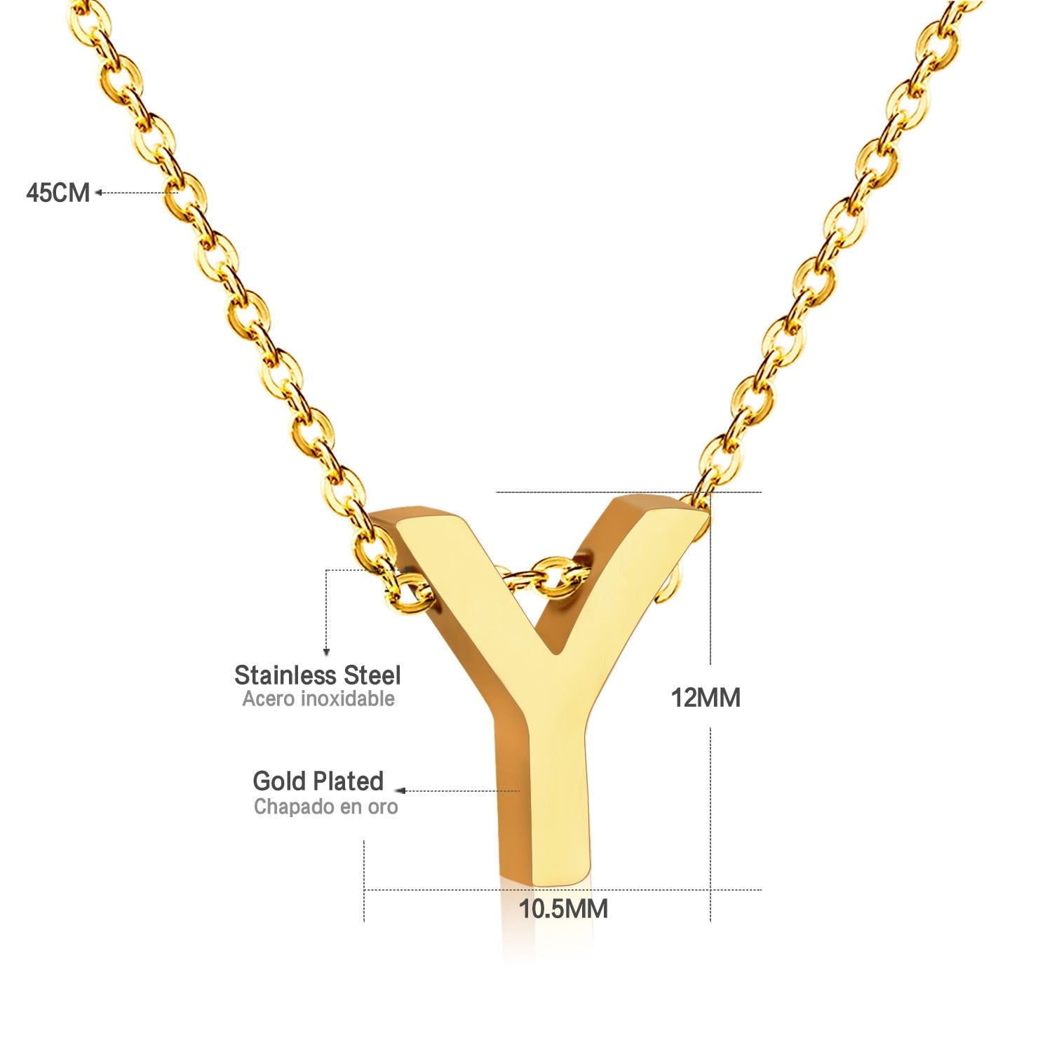 ASON Delicate Classic Style Initial 26 Letters Alphabet Chain Pendant Necklace Stainless Steel Gold Color Jewelry Chokers asonjewelry